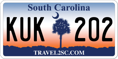 SC license plate KUK202