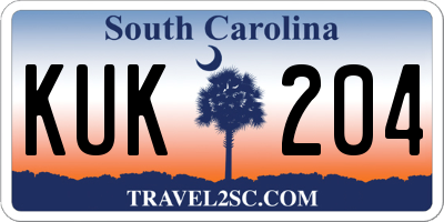 SC license plate KUK204