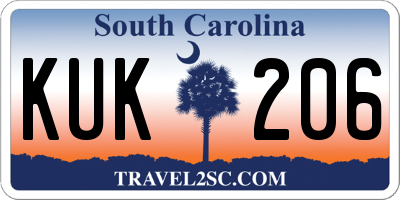 SC license plate KUK206