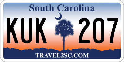 SC license plate KUK207