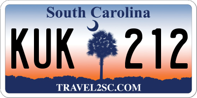 SC license plate KUK212