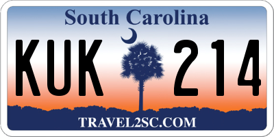 SC license plate KUK214