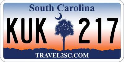 SC license plate KUK217