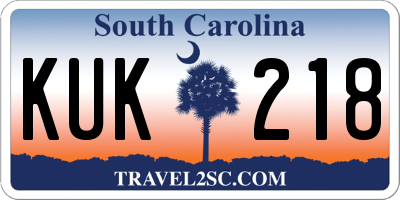SC license plate KUK218