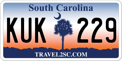 SC license plate KUK229