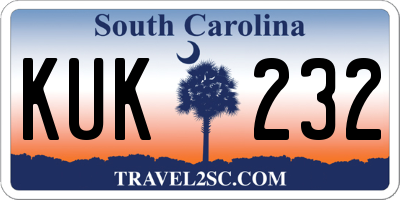 SC license plate KUK232