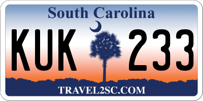 SC license plate KUK233