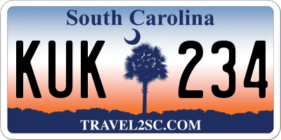 SC license plate KUK234