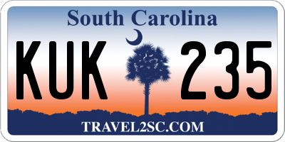 SC license plate KUK235