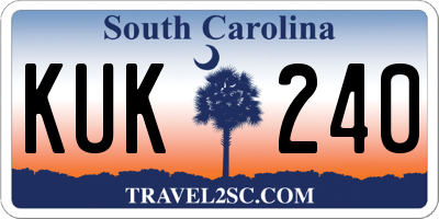 SC license plate KUK240