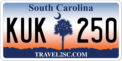 SC license plate KUK250