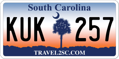 SC license plate KUK257