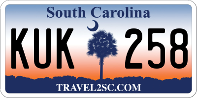 SC license plate KUK258