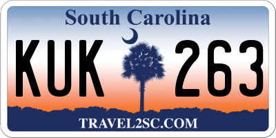 SC license plate KUK263