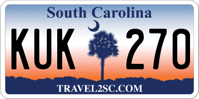 SC license plate KUK270