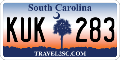SC license plate KUK283