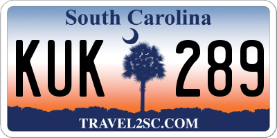 SC license plate KUK289