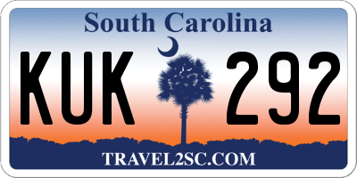 SC license plate KUK292