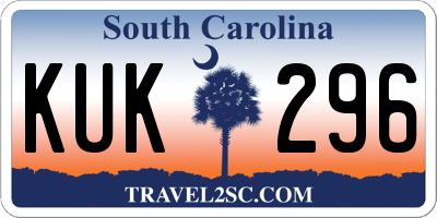 SC license plate KUK296