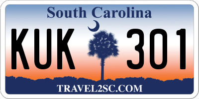 SC license plate KUK301