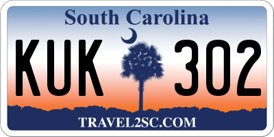 SC license plate KUK302