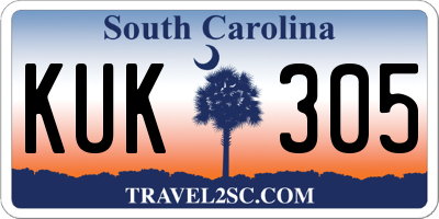 SC license plate KUK305