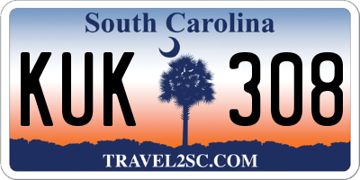 SC license plate KUK308
