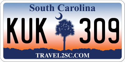 SC license plate KUK309