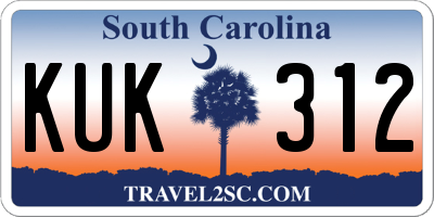SC license plate KUK312