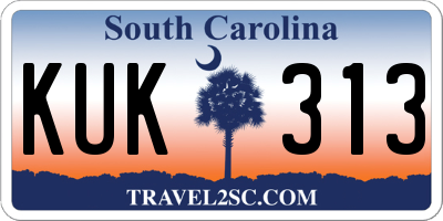 SC license plate KUK313