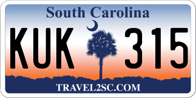 SC license plate KUK315