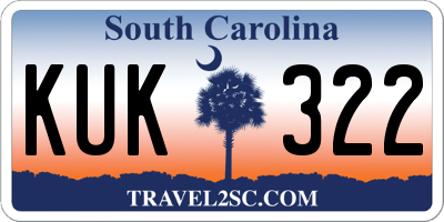 SC license plate KUK322