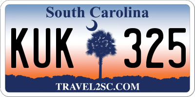 SC license plate KUK325