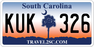 SC license plate KUK326
