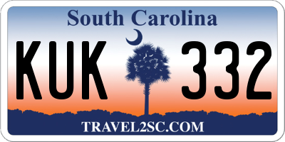 SC license plate KUK332