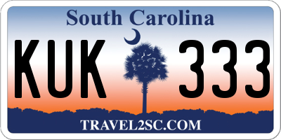 SC license plate KUK333