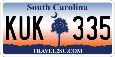 SC license plate KUK335