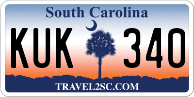 SC license plate KUK340