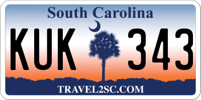 SC license plate KUK343