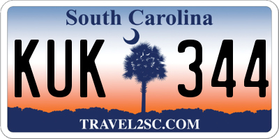 SC license plate KUK344