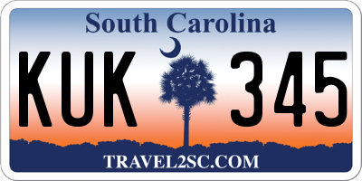 SC license plate KUK345