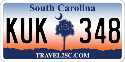 SC license plate KUK348