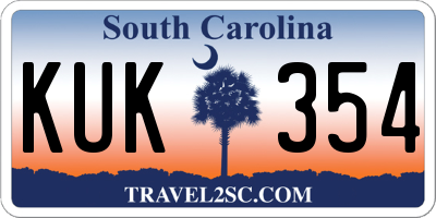 SC license plate KUK354