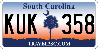 SC license plate KUK358