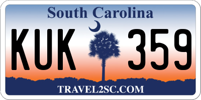 SC license plate KUK359