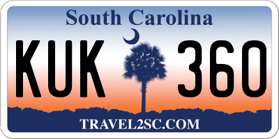 SC license plate KUK360