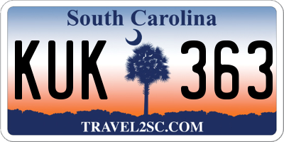 SC license plate KUK363