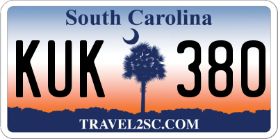 SC license plate KUK380