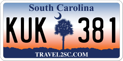 SC license plate KUK381