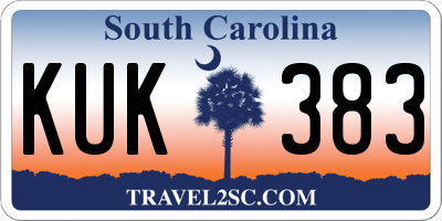 SC license plate KUK383